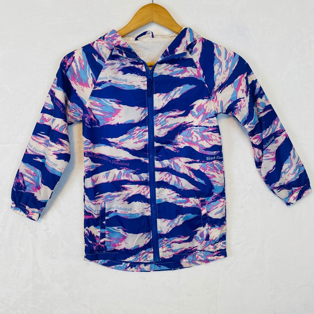 Little Giants Giant Shorties Kids Jacket Blue Pink Camo Print‎ Hooded Zip Up
